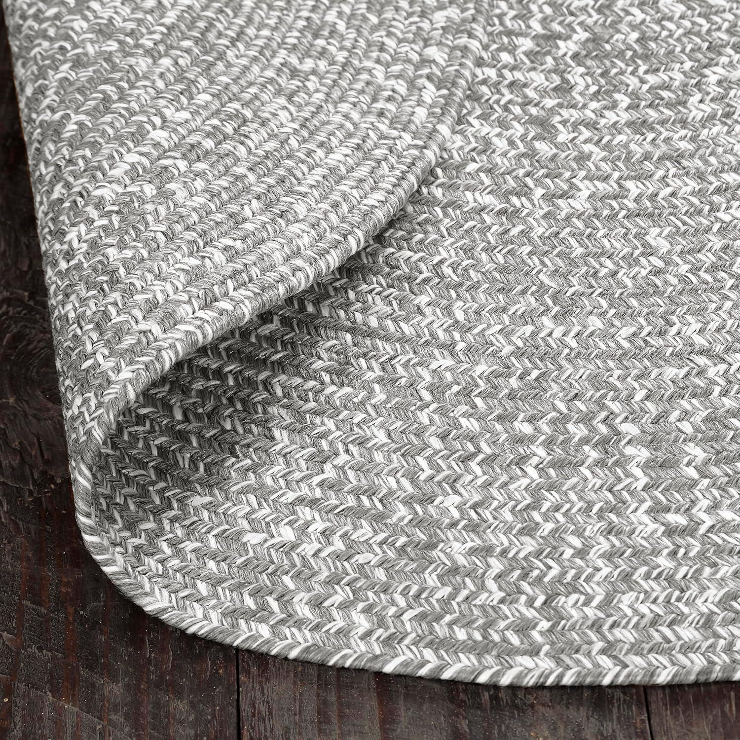 imageSuperior IndoorOutdoor Area Rug DualTone Reversible Braided Floor Decor for Patio Front Porch Entryway Living Room Office Nursery Artistic Home 5 x 8 Fog GreenWhiteCanvaswhite