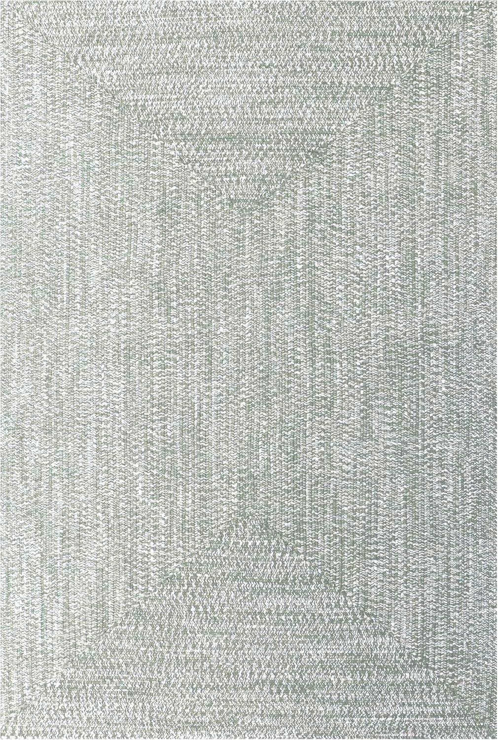 imageSuperior IndoorOutdoor Area Rug DualTone Reversible Braided Floor Decor for Patio Front Porch Entryway Living Room Office Nursery Artistic Home 5 x 8 Fog GreenWhiteFog Greenwhite