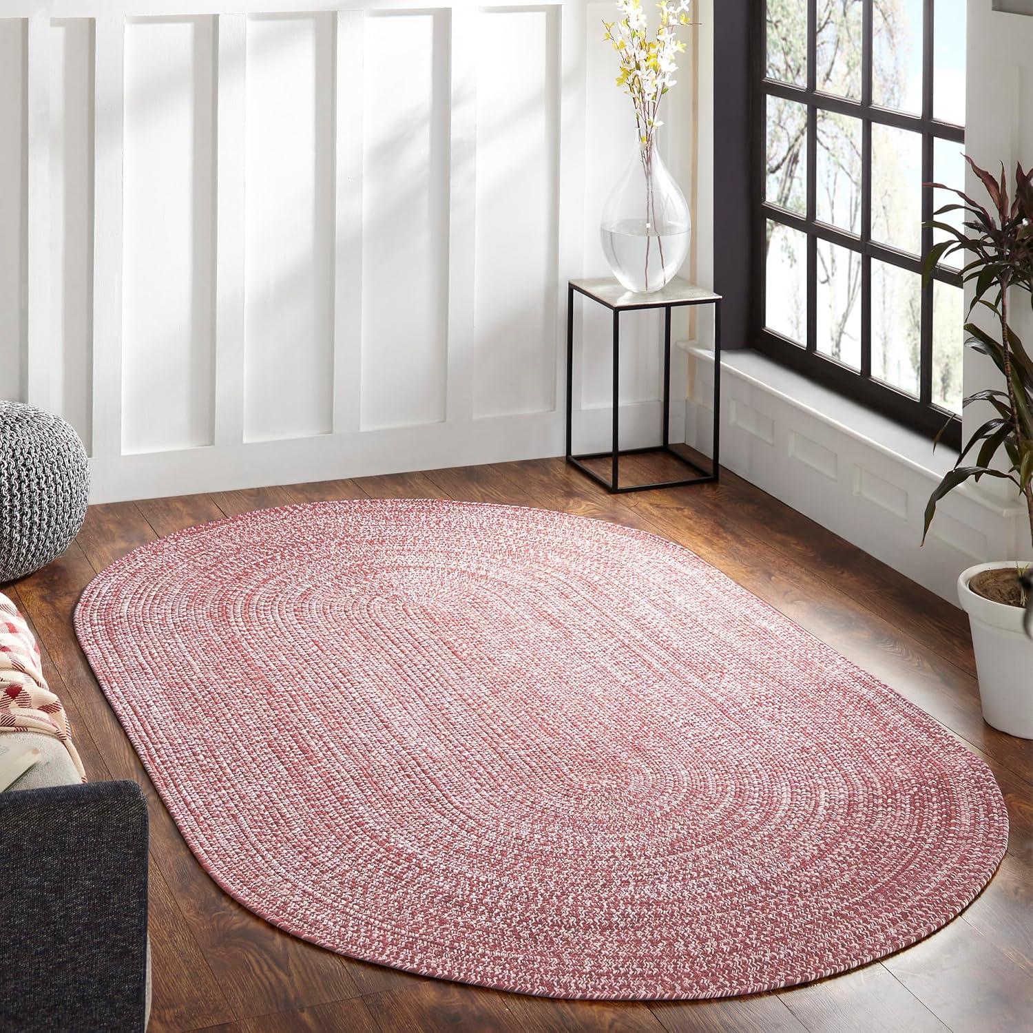 imageSuperior IndoorOutdoor Area Rug DualTone Reversible Braided Floor Decor for Patio Front Porch Entryway Living Room Office Nursery Artistic Home 5 x 8 Fog GreenWhiteBrickwhite