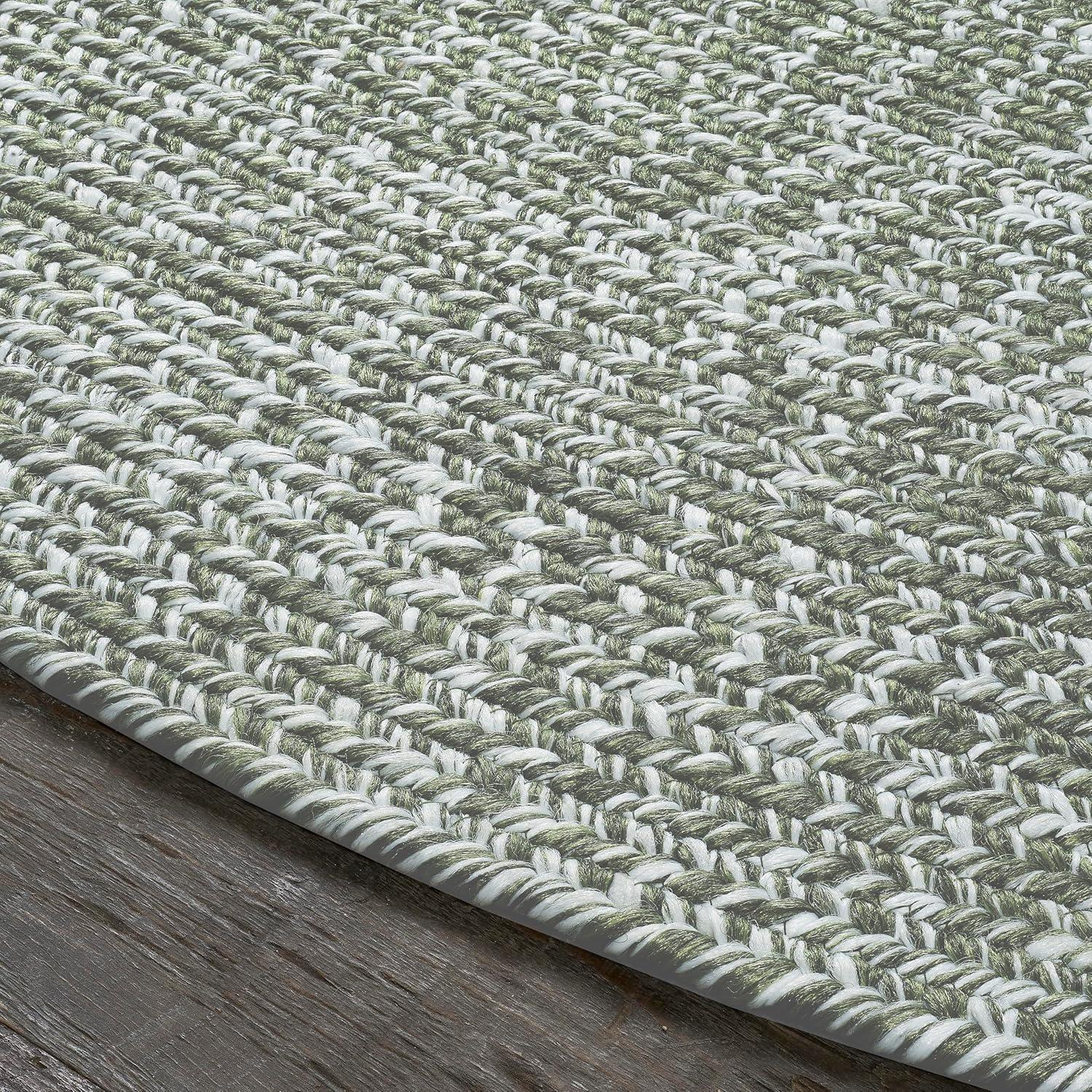 imageSuperior IndoorOutdoor Area Rug DualTone Reversible Braided Floor Decor for Patio Front Porch Entryway Living Room Office Nursery Artistic Home 5 x 8 Fog GreenWhiteGreenwhite
