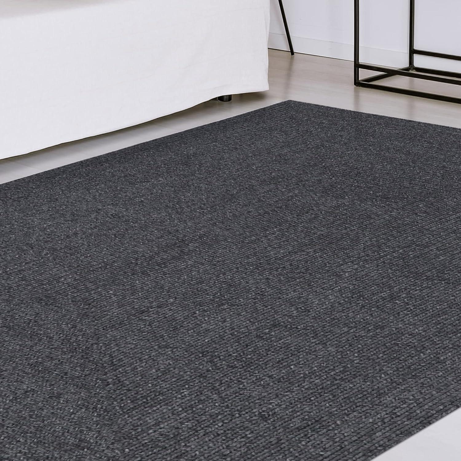 imageSuperior IndoorOutdoor Area Rug DualTone Reversible Braided Floor Decor for Patio Front Porch Entryway Living Room Office Nursery Artistic Home 5 x 8 Fog GreenWhiteCharcoal