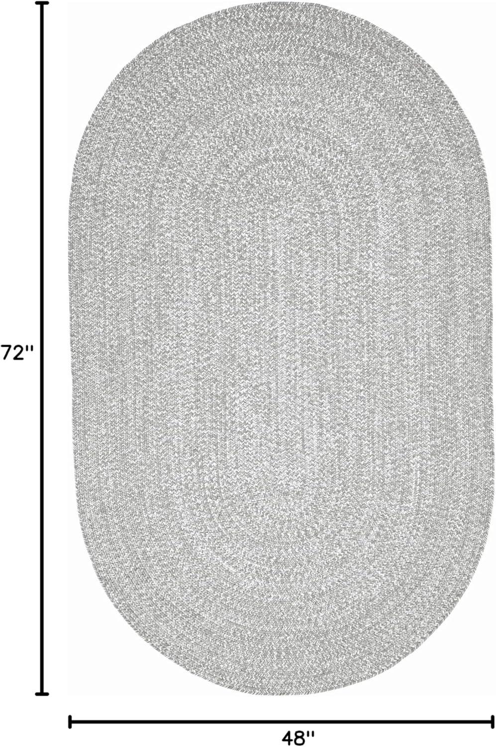 imageSuperior IndoorOutdoor Area Rug DualTone Reversible Braided Floor Decor for Patio Front Porch Entryway Living Room Office Nursery Artistic Home 5 x 8 Fog GreenWhiteCanvaswhite