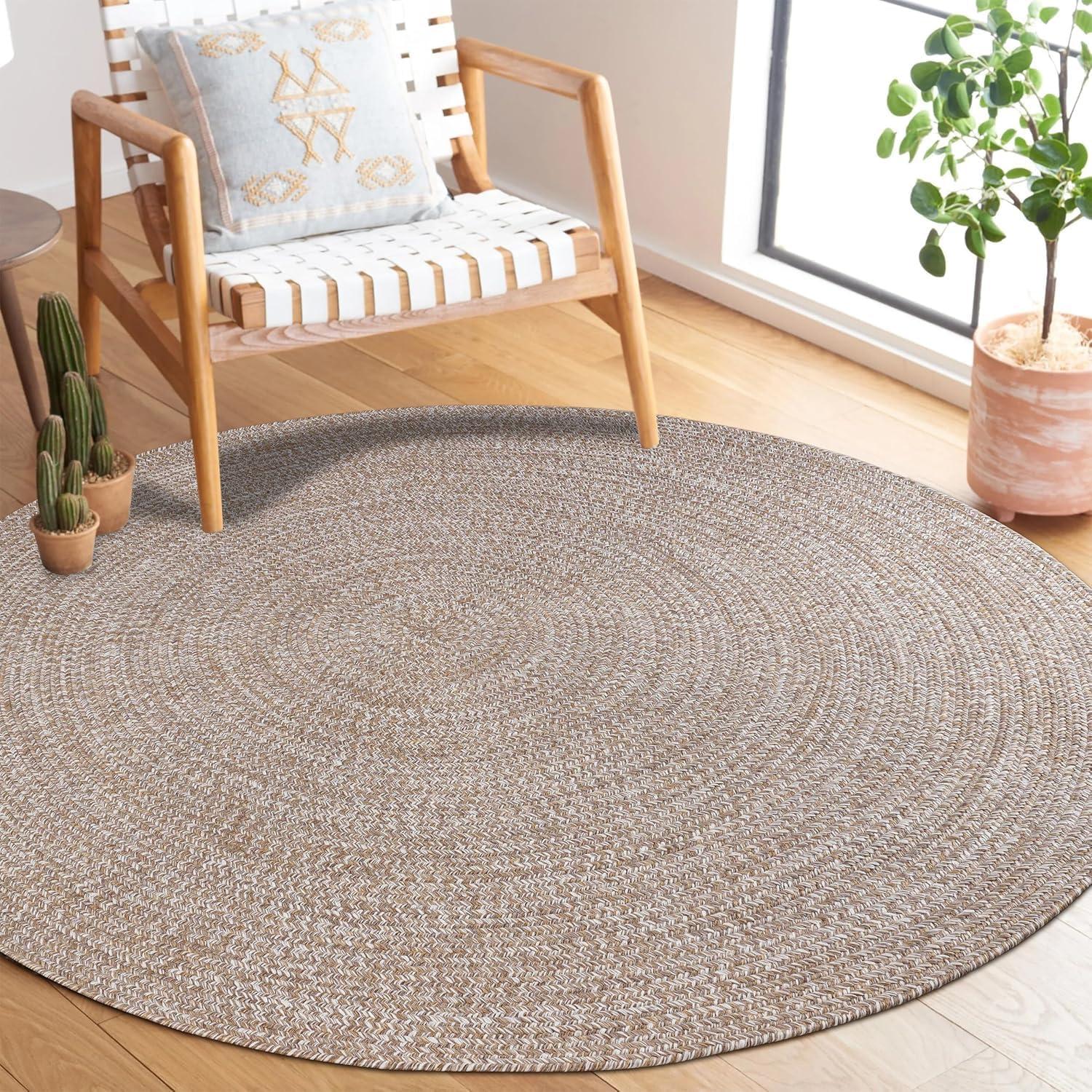 imageSuperior IndoorOutdoor Area Rug DualTone Reversible Braided Floor Decor for Patio Front Porch Entryway Living Room Office Nursery Artistic Home 5 x 8 Fog GreenWhiteLattewhite