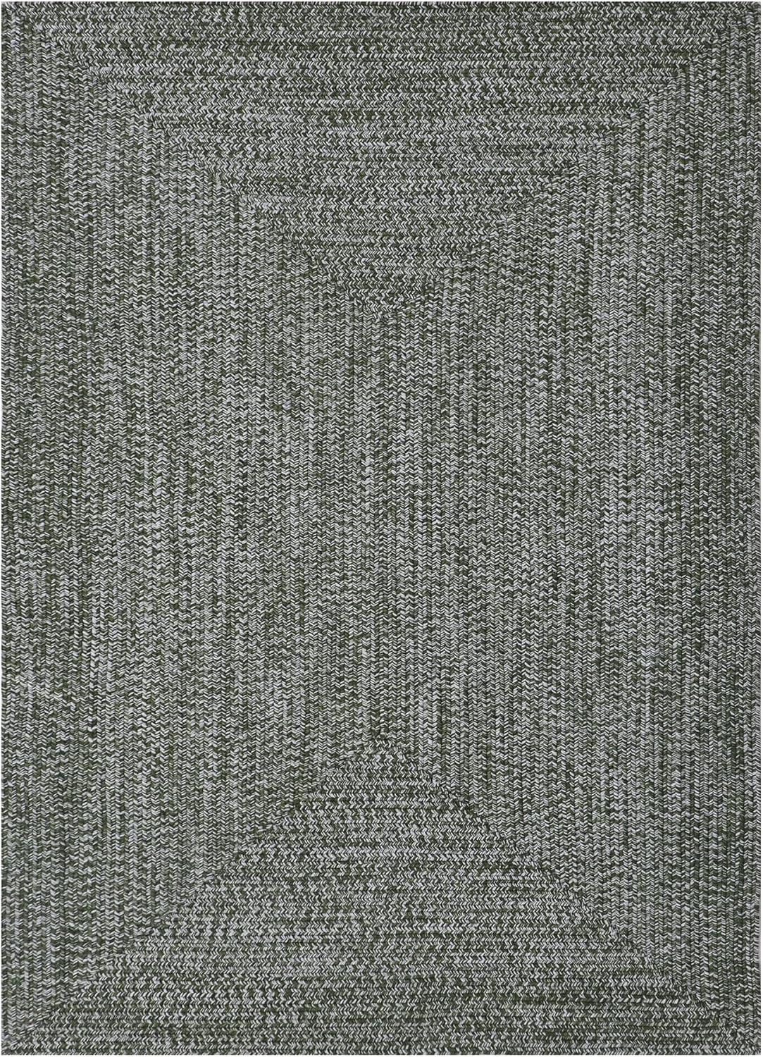 imageSuperior IndoorOutdoor Area Rug DualTone Reversible Braided Floor Decor for Patio Front Porch Entryway Living Room Office Nursery Artistic Home 5 x 8 Fog GreenWhiteGreenwhite