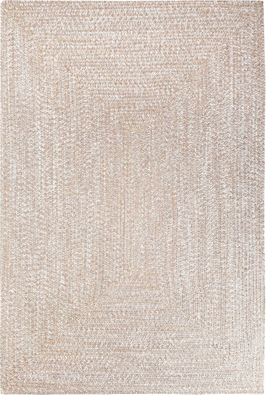 imageSuperior IndoorOutdoor Area Rug DualTone Reversible Braided Floor Decor for Patio Front Porch Entryway Living Room Office Nursery Artistic Home 5 x 8 Fog GreenWhiteLattewhite