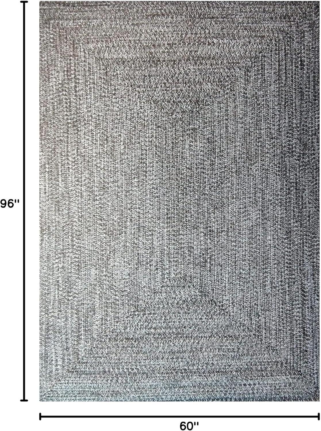 imageSuperior IndoorOutdoor Area Rug DualTone Reversible Braided Floor Decor for Patio Front Porch Entryway Living Room Office Nursery Artistic Home 5 x 8 Fog GreenWhiteSlatewhite