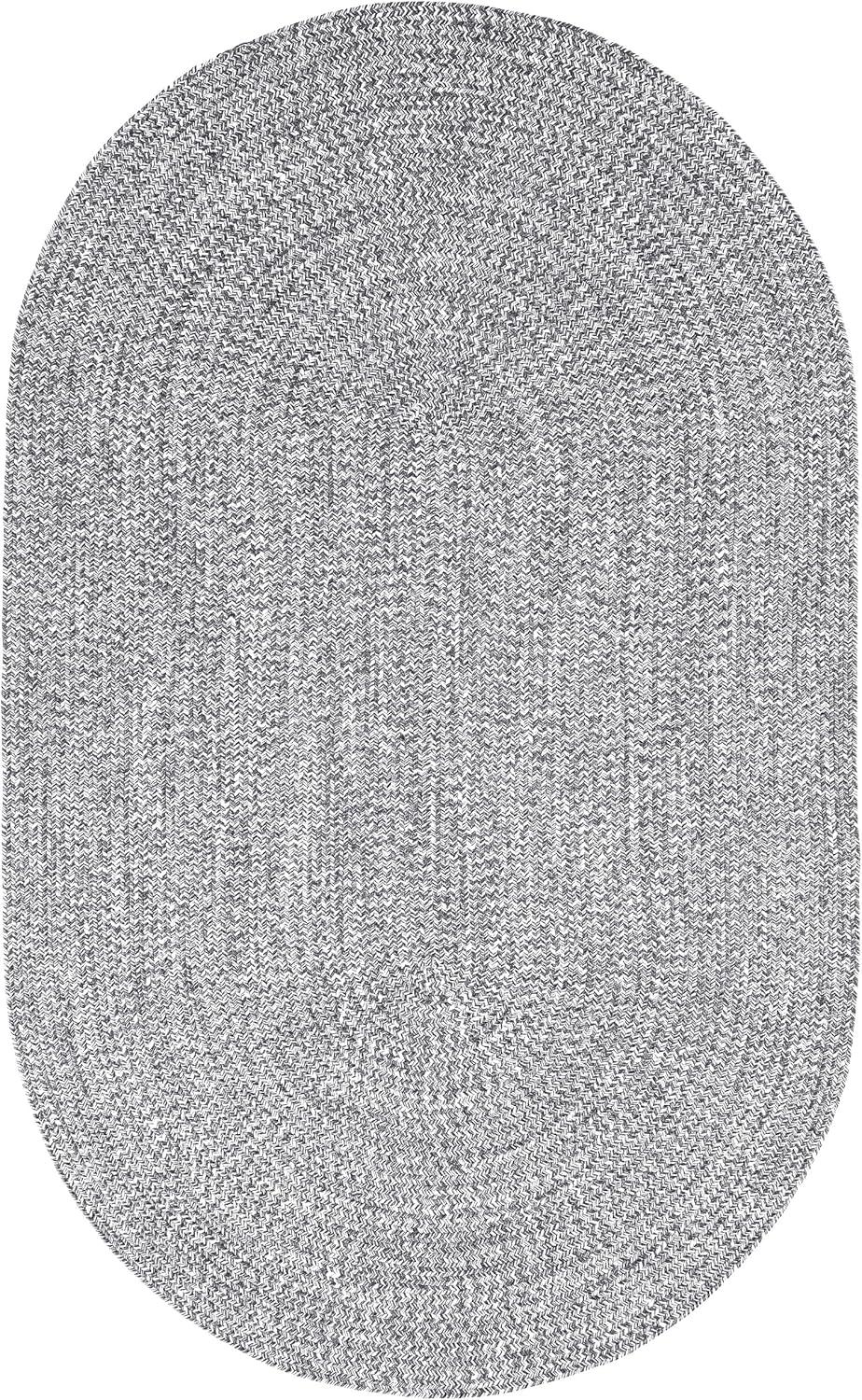 imageSuperior IndoorOutdoor Area Rug DualTone Reversible Braided Floor Decor for Patio Front Porch Entryway Living Room Office Nursery Artistic Home 5 x 8 Fog GreenWhiteCharcoalwhite