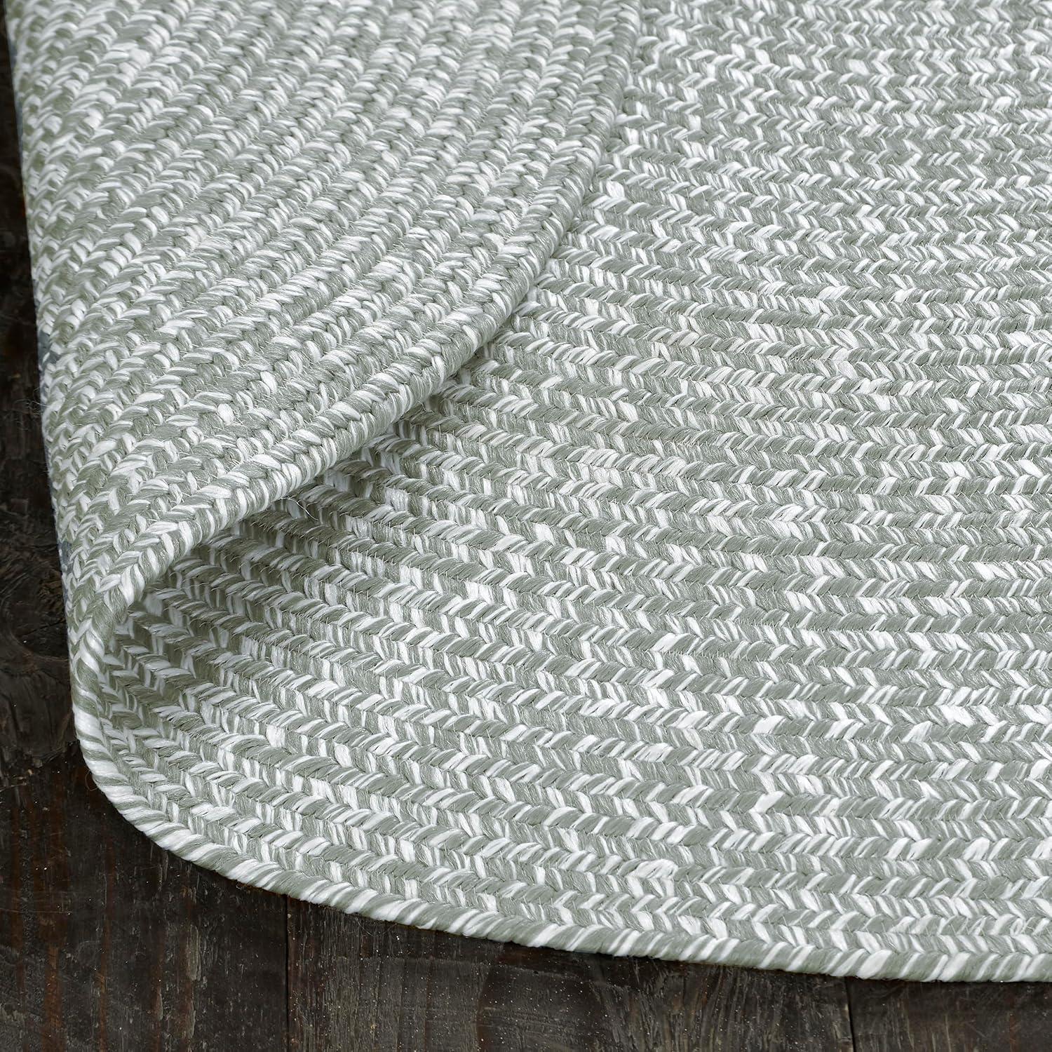 imageSuperior IndoorOutdoor Area Rug DualTone Reversible Braided Floor Decor for Patio Front Porch Entryway Living Room Office Nursery Artistic Home 5 x 8 Fog GreenWhiteFog Greenwhite