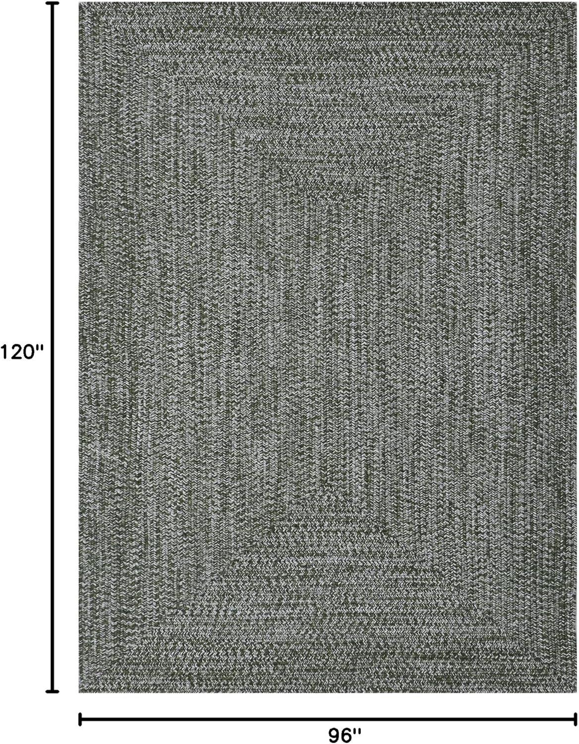 imageSuperior IndoorOutdoor Area Rug DualTone Reversible Braided Floor Decor for Patio Front Porch Entryway Living Room Office Nursery Artistic Home 5 x 8 Fog GreenWhiteGreenwhite