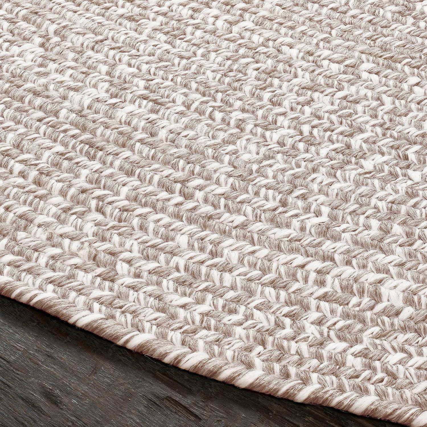 imageSuperior IndoorOutdoor Area Rug DualTone Reversible Braided Floor Decor for Patio Front Porch Entryway Living Room Office Nursery Artistic Home 5 x 8 Fog GreenWhiteLattewhite