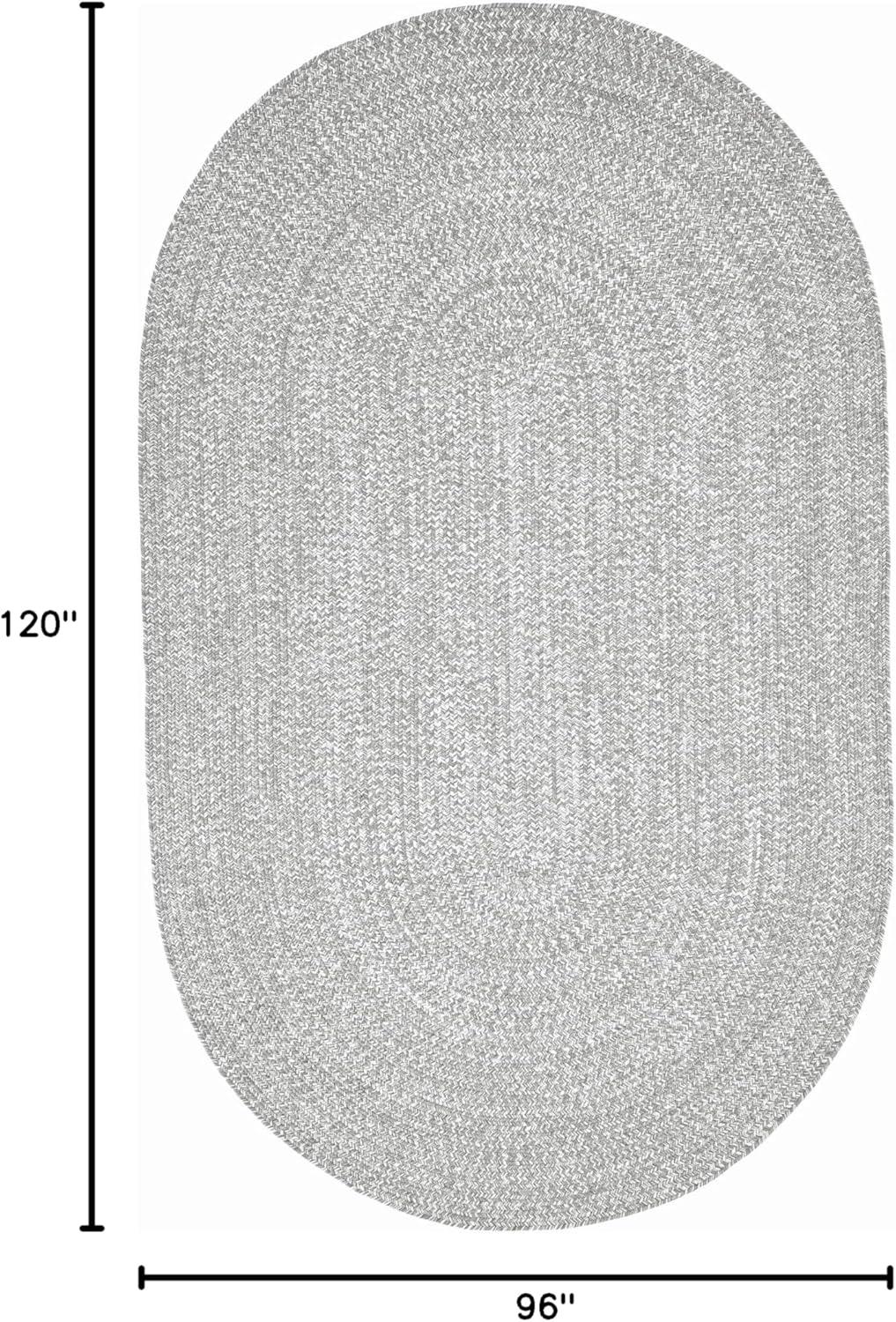 imageSuperior IndoorOutdoor Area Rug DualTone Reversible Braided Floor Decor for Patio Front Porch Entryway Living Room Office Nursery Artistic Home 5 x 8 Fog GreenWhiteCanvaswhite
