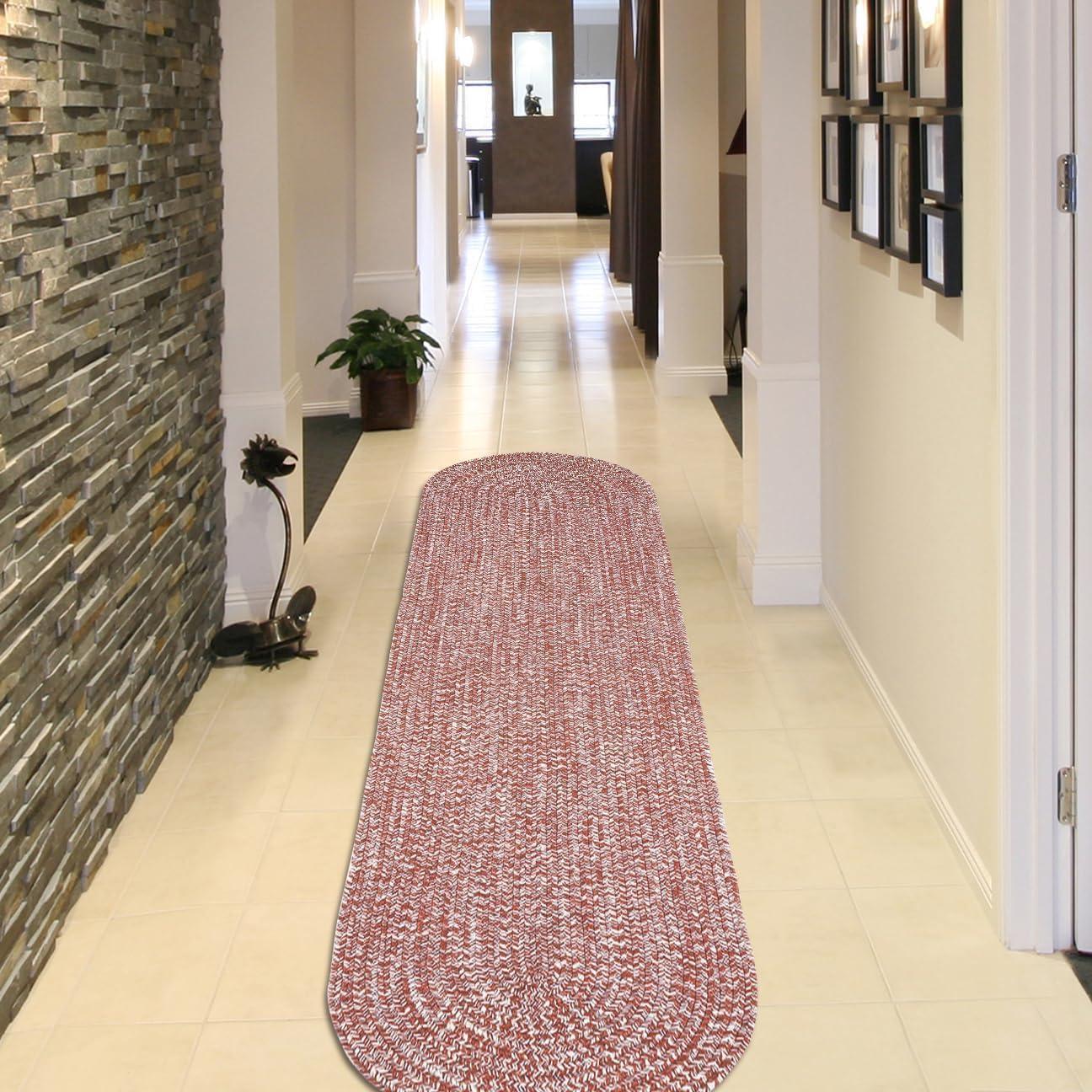imageSuperior IndoorOutdoor Area Rug DualTone Reversible Braided Floor Decor for Patio Front Porch Entryway Living Room Office Nursery Artistic Home 5 x 8 Fog GreenWhiteBrickwhite