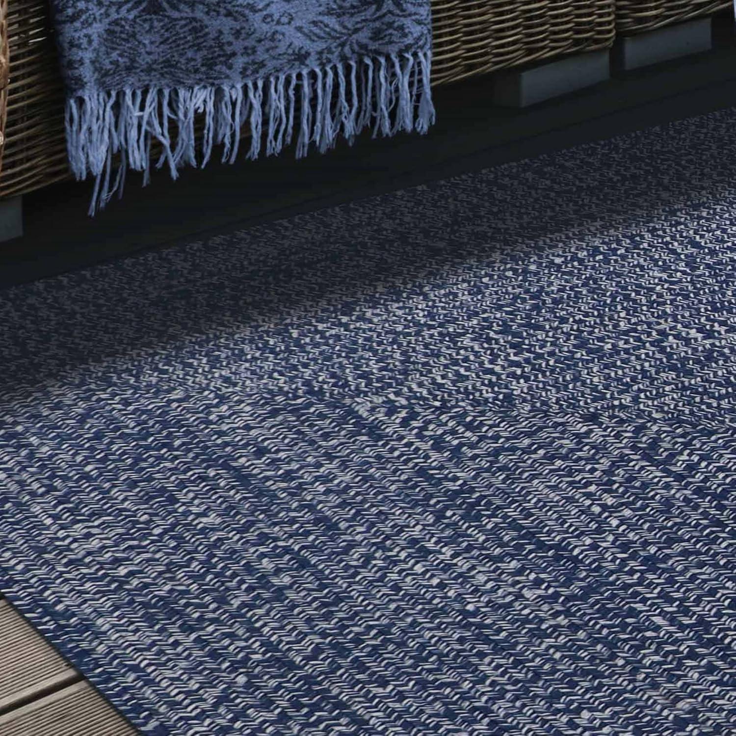 imageSuperior IndoorOutdoor Area Rug DualTone Reversible Braided Floor Decor for Patio Front Porch Entryway Living Room Office Nursery Artistic Home 5 x 8 Fog GreenWhiteDenim Bluewhite