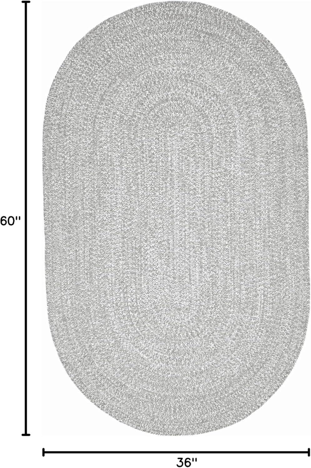 imageSuperior IndoorOutdoor Area Rug DualTone Reversible Braided Floor Decor for Patio Front Porch Entryway Living Room Office Nursery Artistic Home 5 x 8 Fog GreenWhiteCanvaswhite