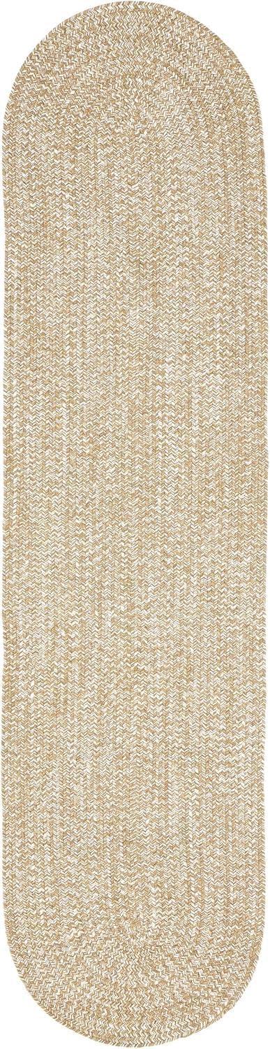 imageSuperior IndoorOutdoor Area Rug DualTone Reversible Braided Floor Decor for Patio Front Porch Entryway Living Room Office Nursery Artistic Home 5 x 8 Fog GreenWhiteLattewhite