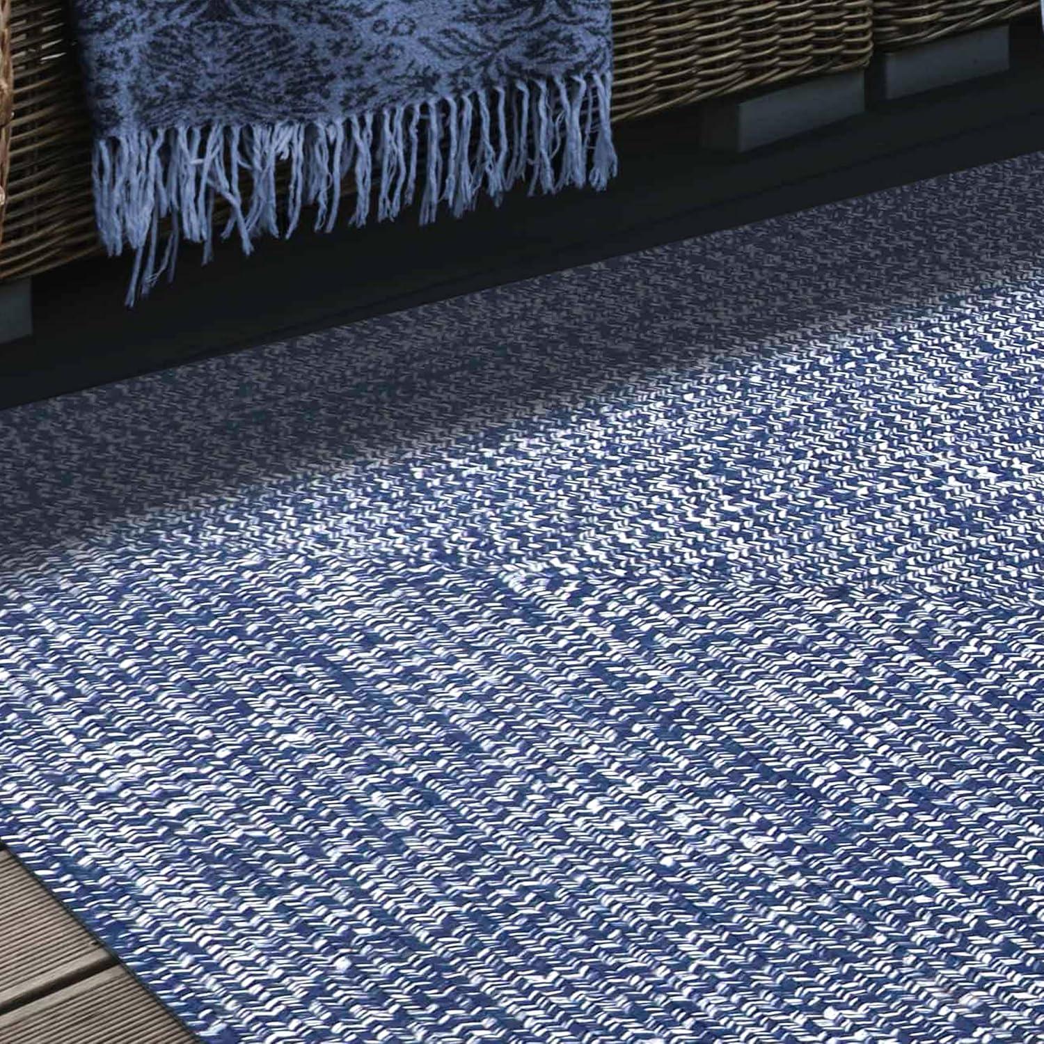 imageSuperior IndoorOutdoor Area Rug DualTone Reversible Braided Floor Decor for Patio Front Porch Entryway Living Room Office Nursery Artistic Home 5 x 8 Fog GreenWhiteDenim Bluewhite