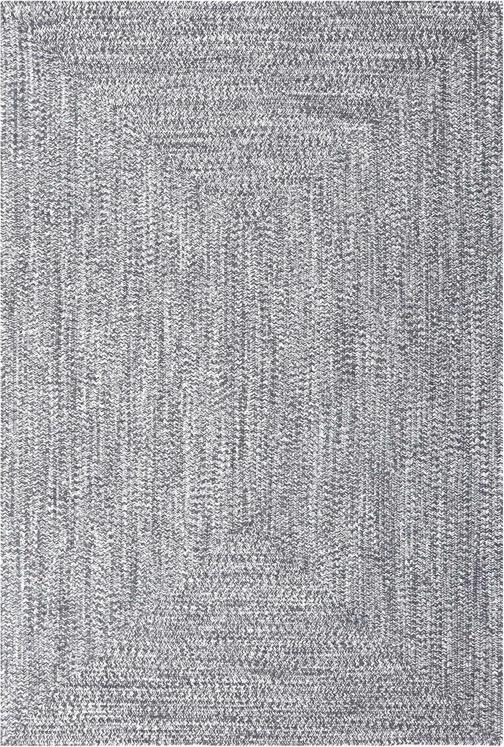 imageSuperior IndoorOutdoor Area Rug DualTone Reversible Braided Floor Decor for Patio Front Porch Entryway Living Room Office Nursery Artistic Home 5 x 8 Fog GreenWhiteCharcoalwhite