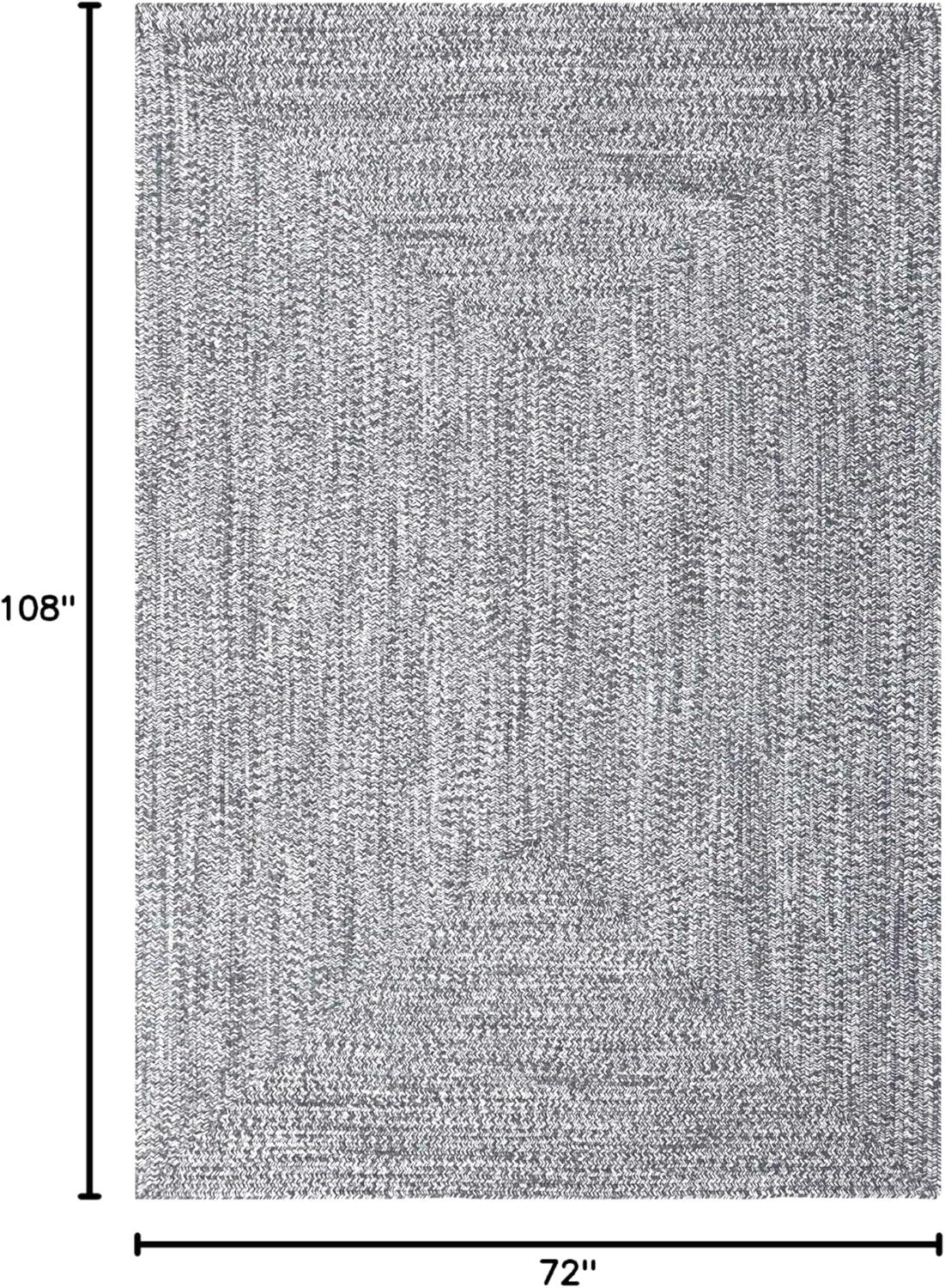 imageSuperior IndoorOutdoor Area Rug DualTone Reversible Braided Floor Decor for Patio Front Porch Entryway Living Room Office Nursery Artistic Home 5 x 8 Fog GreenWhiteCharcoalwhite