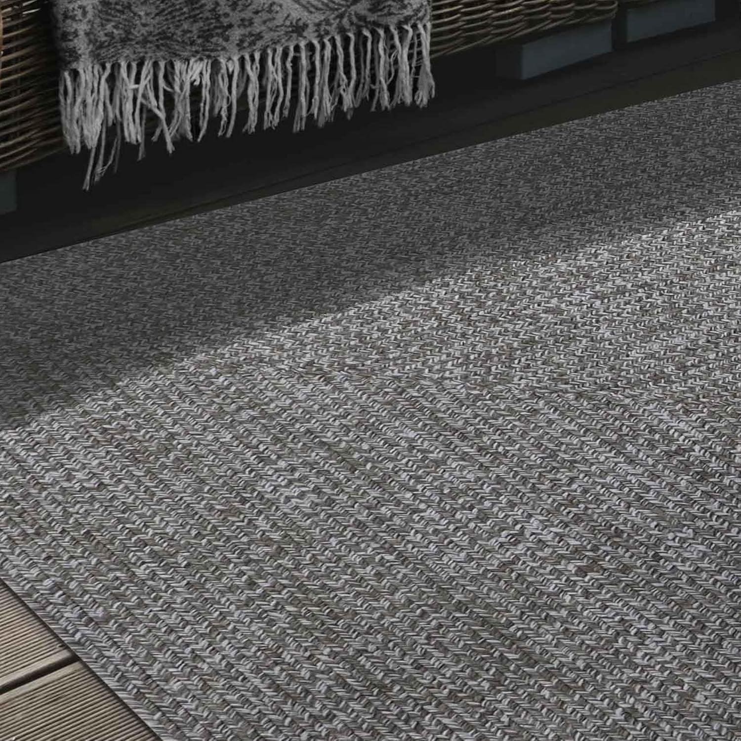 imageSuperior IndoorOutdoor Area Rug DualTone Reversible Braided Floor Decor for Patio Front Porch Entryway Living Room Office Nursery Artistic Home 5 x 8 Fog GreenWhiteCanvaswhite