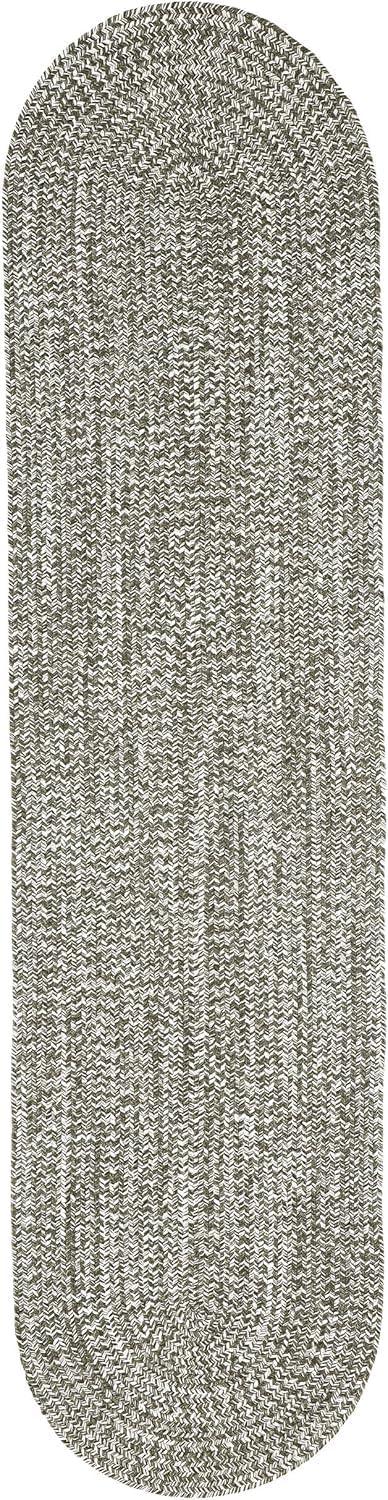 imageSuperior IndoorOutdoor Area Rug DualTone Reversible Braided Floor Decor for Patio Front Porch Entryway Living Room Office Nursery Artistic Home 5 x 8 Fog GreenWhiteCharcoalwhite