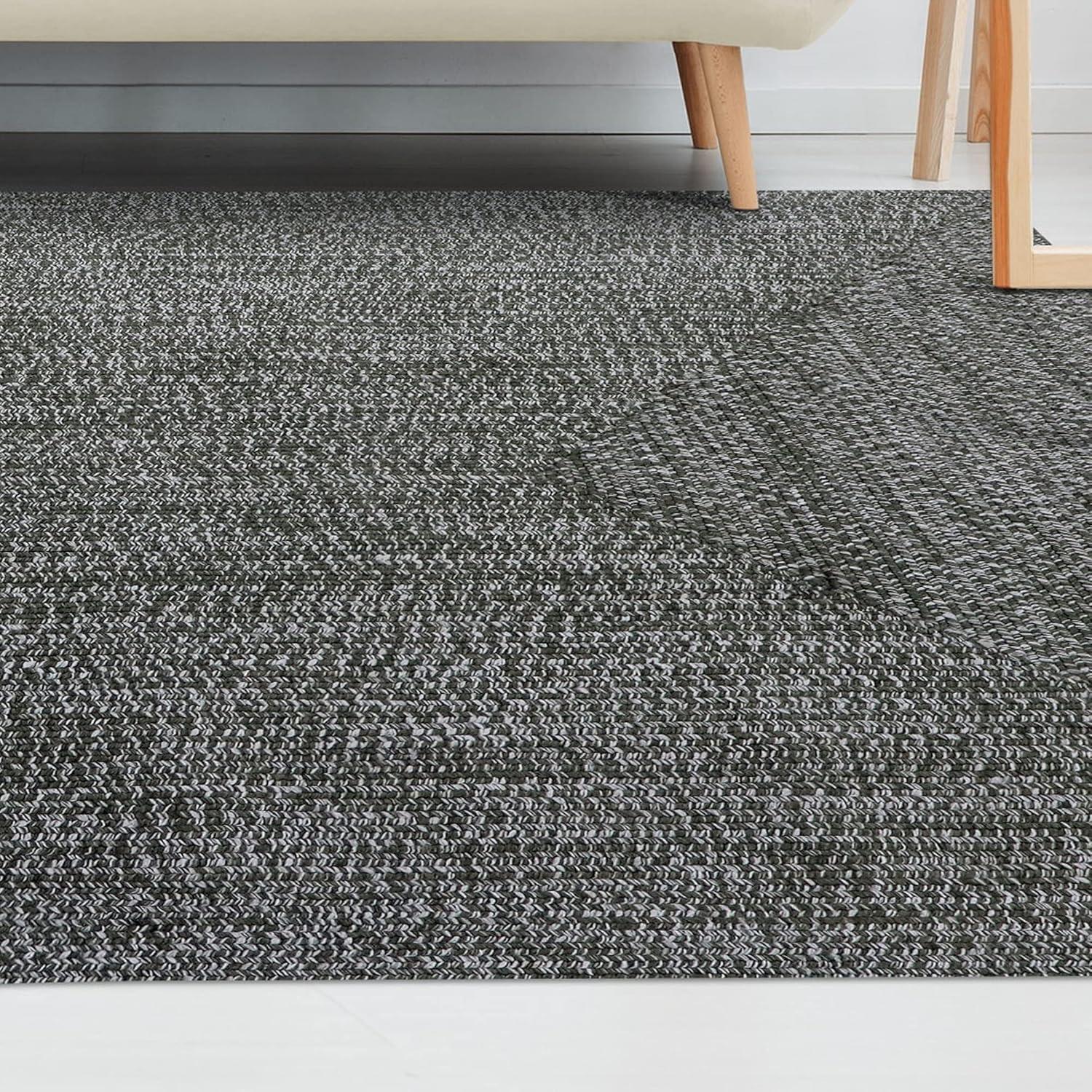 imageSuperior IndoorOutdoor Area Rug DualTone Reversible Braided Floor Decor for Patio Front Porch Entryway Living Room Office Nursery Artistic Home 5 x 8 Fog GreenWhiteFog Greenwhite