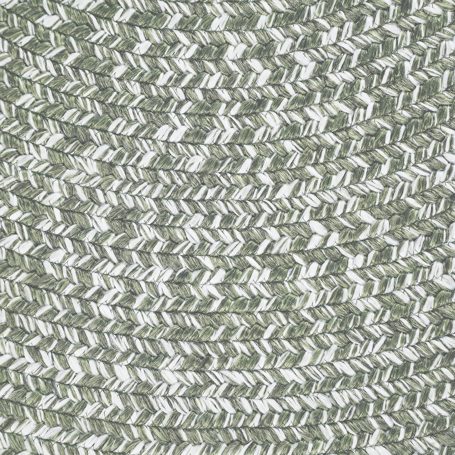 imageSuperior IndoorOutdoor Area Rug DualTone Reversible Braided Floor Decor for Patio Front Porch Entryway Living Room Office Nursery Artistic Home 5 x 8 Fog GreenWhiteGreenwhite