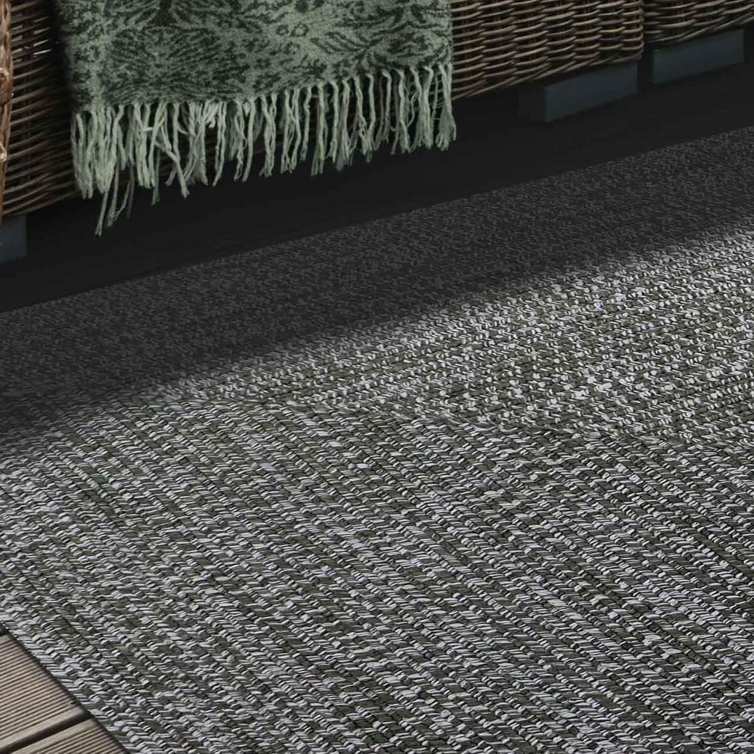 imageSuperior IndoorOutdoor Area Rug DualTone Reversible Braided Floor Decor for Patio Front Porch Entryway Living Room Office Nursery Artistic Home 5 x 8 Fog GreenWhiteFog Greenwhite