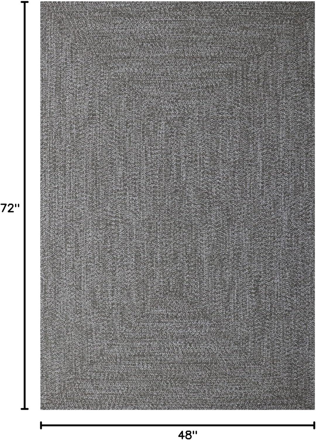 imageSuperior IndoorOutdoor Area Rug DualTone Reversible Braided Floor Decor for Patio Front Porch Entryway Living Room Office Nursery Artistic Home 5 x 8 Fog GreenWhiteCanvaswhite