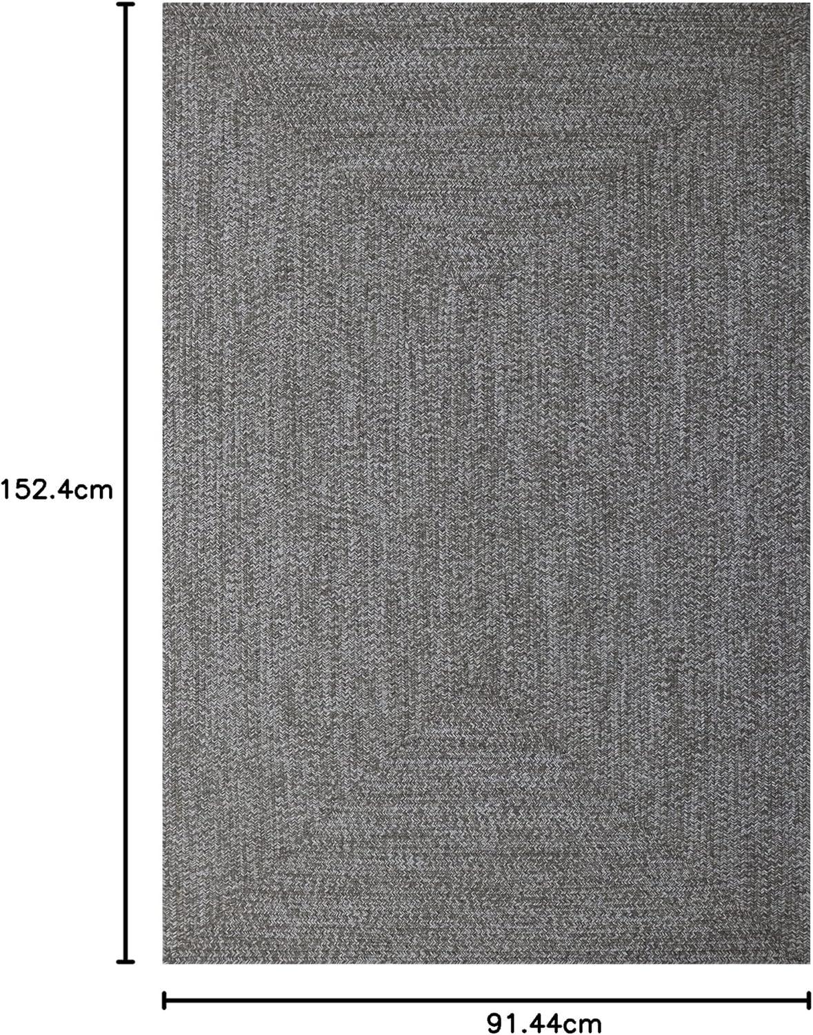 imageSuperior IndoorOutdoor Area Rug DualTone Reversible Braided Floor Decor for Patio Front Porch Entryway Living Room Office Nursery Artistic Home 5 x 8 Fog GreenWhiteCanvaswhite