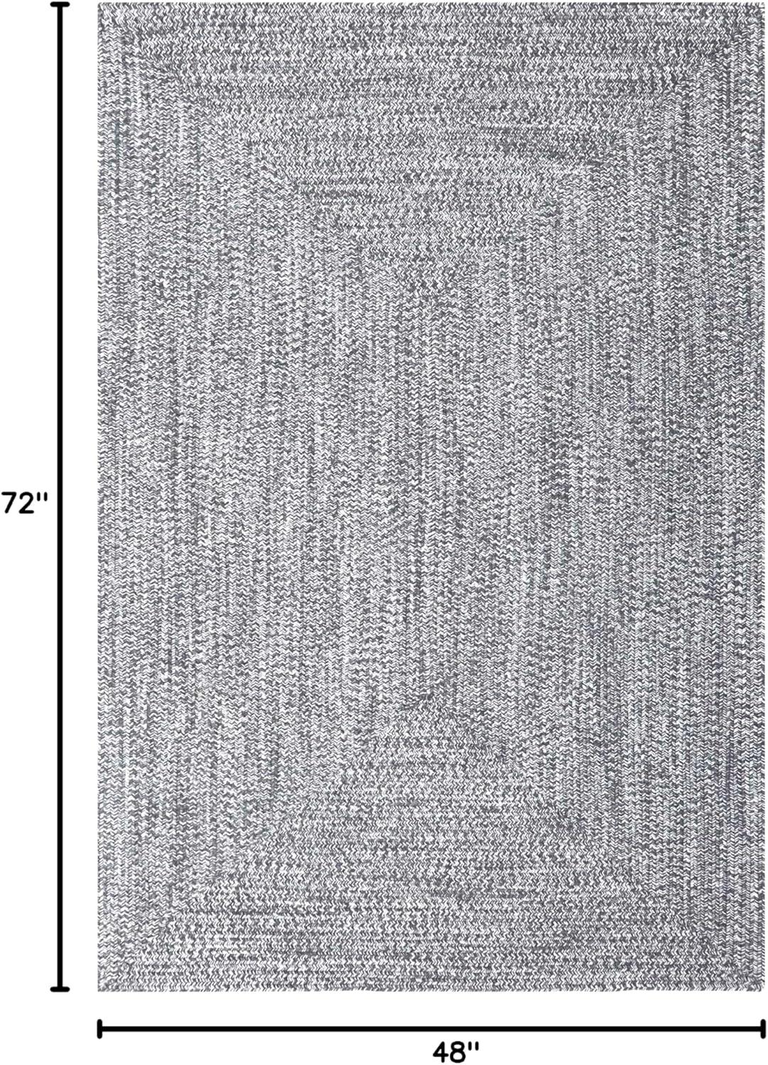imageSuperior IndoorOutdoor Area Rug DualTone Reversible Braided Floor Decor for Patio Front Porch Entryway Living Room Office Nursery Artistic Home 5 x 8 Fog GreenWhiteCharcoalwhite