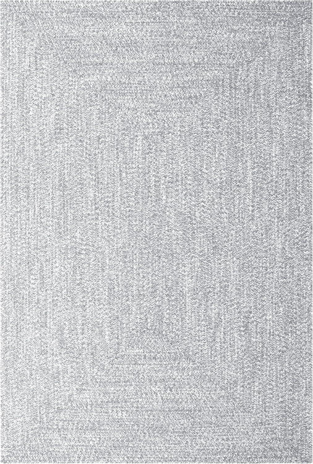 imageSuperior IndoorOutdoor Area Rug DualTone Reversible Braided Floor Decor for Patio Front Porch Entryway Living Room Office Nursery Artistic Home 5 x 8 Fog GreenWhiteSlatewhite