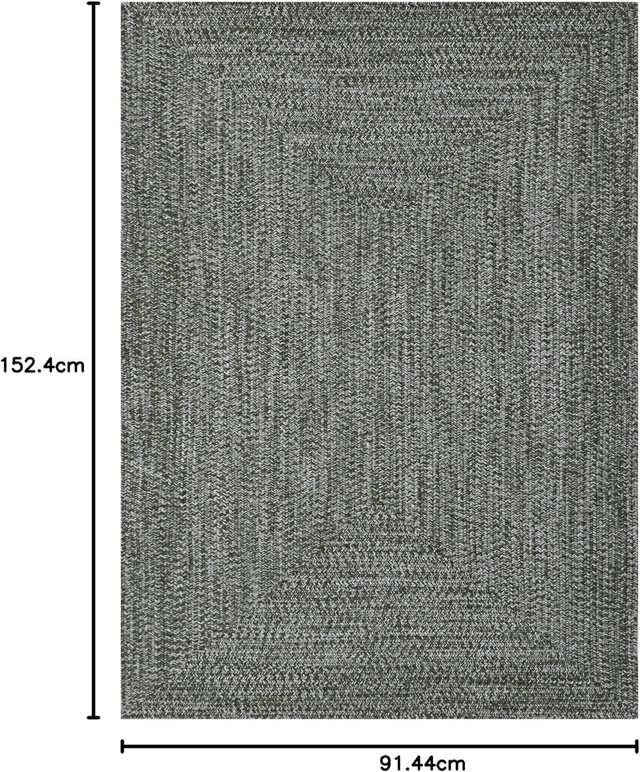 imageSuperior IndoorOutdoor Area Rug DualTone Reversible Braided Floor Decor for Patio Front Porch Entryway Living Room Office Nursery Artistic Home 5 x 8 Fog GreenWhiteGreenwhite