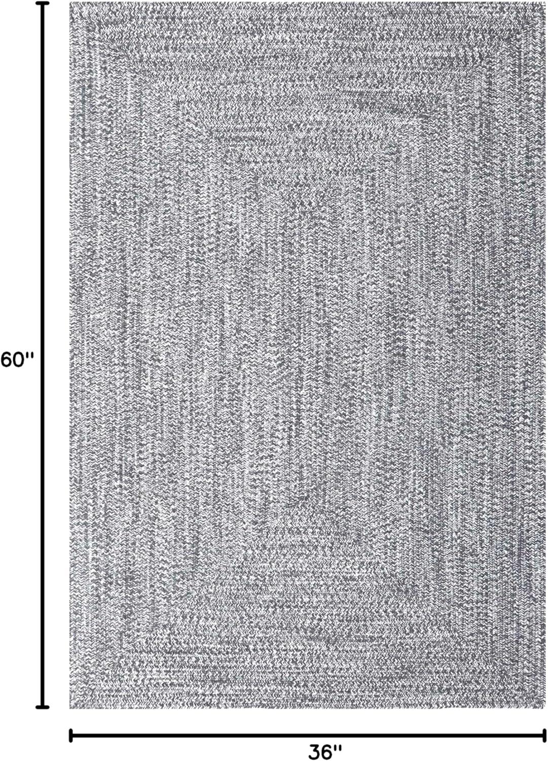 imageSuperior IndoorOutdoor Area Rug DualTone Reversible Braided Floor Decor for Patio Front Porch Entryway Living Room Office Nursery Artistic Home 5 x 8 Fog GreenWhiteCharcoalwhite