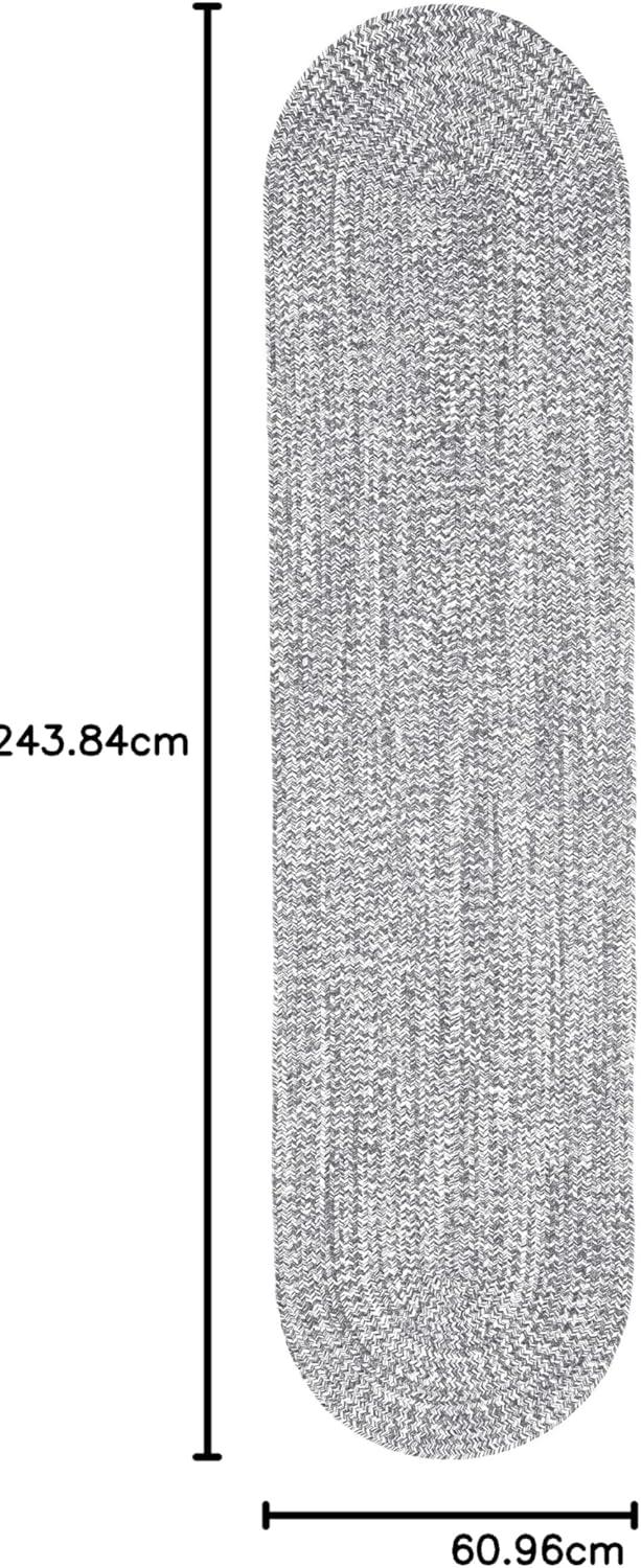 imageSuperior IndoorOutdoor Area Rug DualTone Reversible Braided Floor Decor for Patio Front Porch Entryway Living Room Office Nursery Artistic Home 5 x 8 Fog GreenWhiteCharcoalwhite