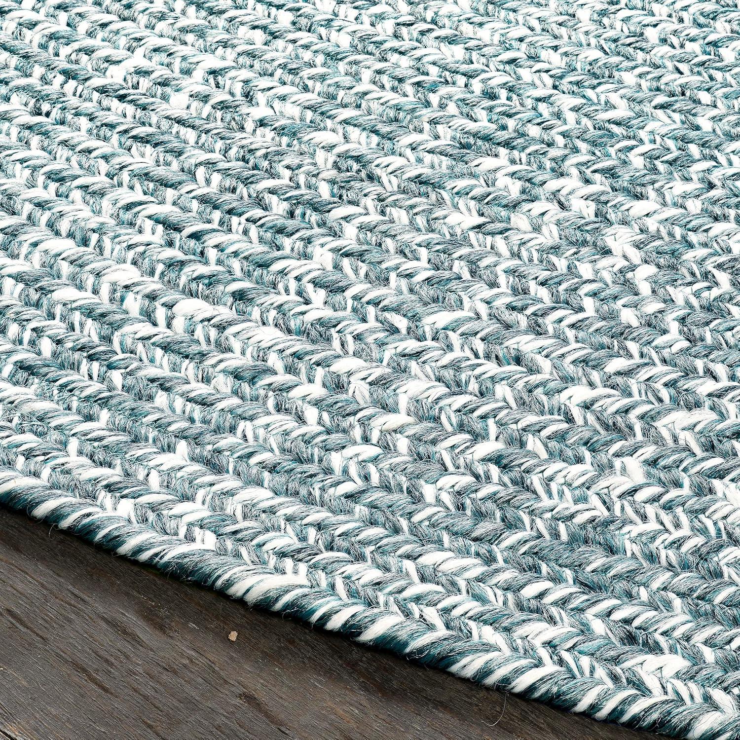imageSuperior IndoorOutdoor Area Rug DualTone Reversible Braided Floor Decor for Patio Front Porch Entryway Living Room Office Nursery Artistic Home 5 x 8 Fog GreenWhiteLagoon Breezewhite