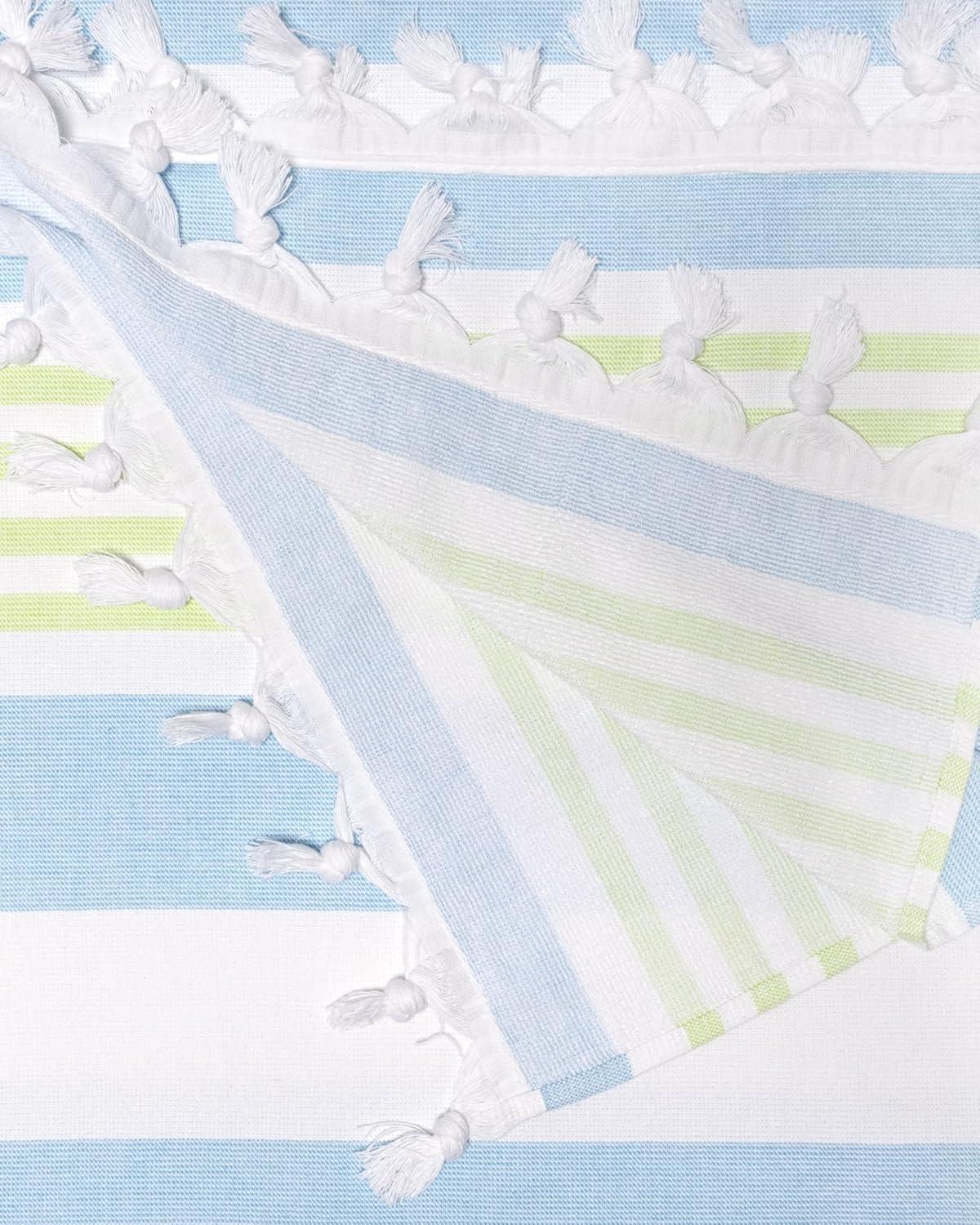 imageSuperior Oversized Cotton Beach Towel for Adults and Kids Quick Drying Towels for Pool Spa Resort Hotel Camping Travel Super Absorbent Striped with Tassels Tropical Cabana Collection BlackKey West