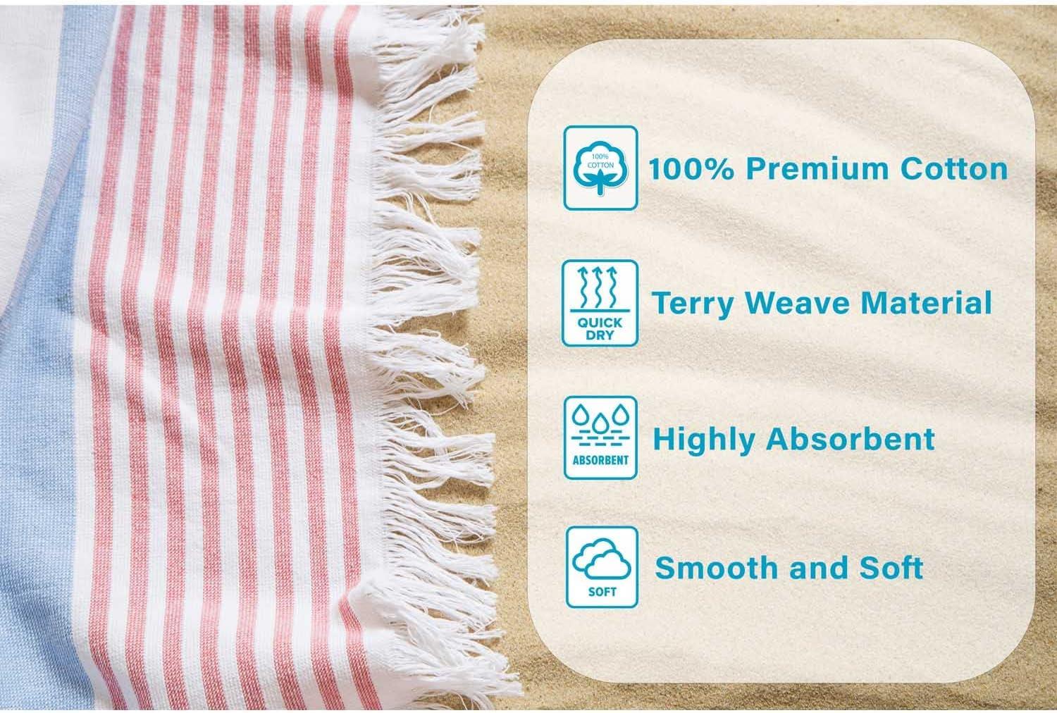 imageSuperior Oversized Cotton Beach Towel for Adults and Kids Quick Drying Towels for Pool Spa Resort Hotel Camping Travel Super Absorbent Striped with Tassels Tropical Cabana Collection BlackTropical Black