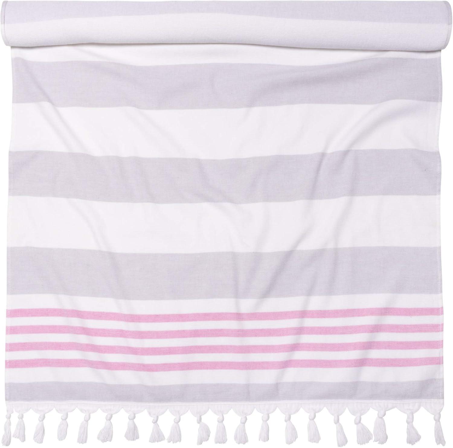 imageSuperior Oversized Cotton Beach Towel for Adults and Kids Quick Drying Towels for Pool Spa Resort Hotel Camping Travel Super Absorbent Striped with Tassels Tropical Cabana Collection BlackSunset