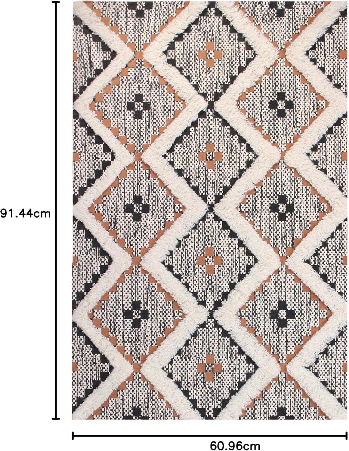imageSuperior Talluah Indoor Printed HandTuffed Room Decor for Bedroom Aesthetic Area Rug for Living Room 5 x 8 RustBlackRust Black