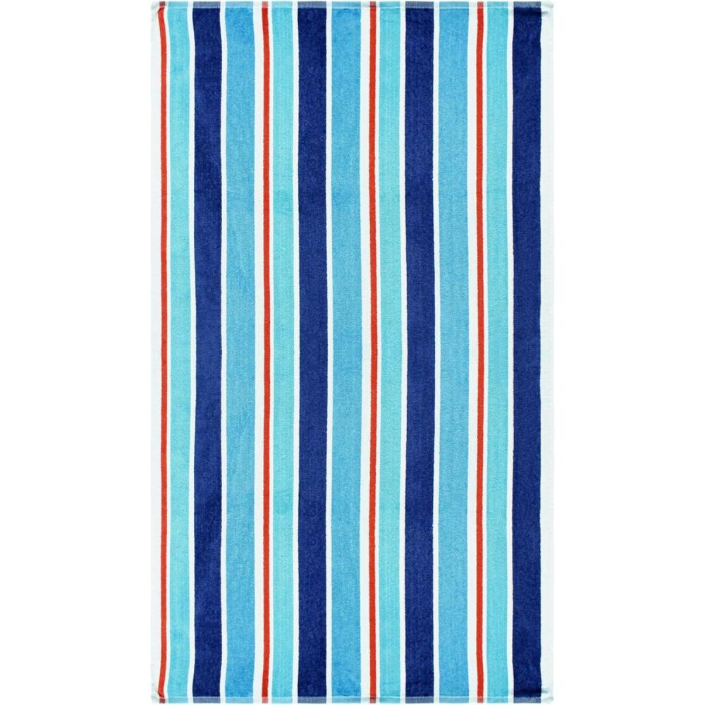 imageSUPERIOR 100 Cotton Luxury Beach Towels  Oversized Beach Towel 450 GSM Swim Towel Red White ampamp Blue Ocean Stripes 34quot x 64quotBlue Ocean
