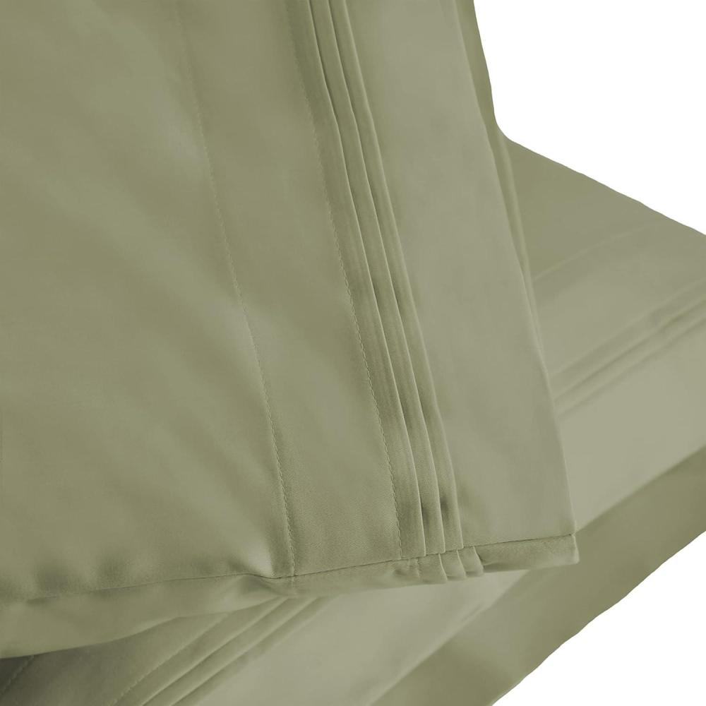 imageSUPERIOR 1000 Thread Count Egyptian Cotton Pillowcase Set Pillow Covers for All Pillows and Sleepers Soft Pillowcases for Bed Fashion Basics Large Cases 2Piece Set Standard Light BlueSage