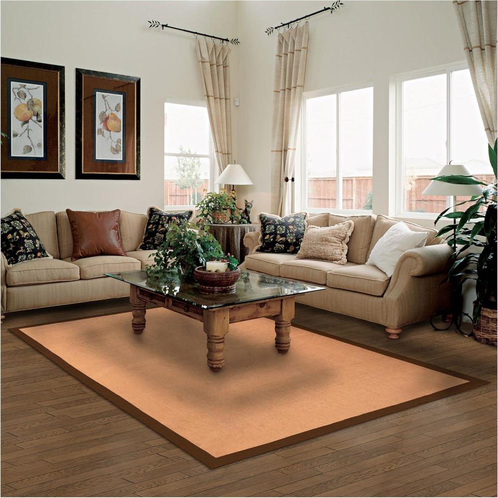imageSUPERIOR Classic Collection Hand Woven Jute Rug 5X8  Navy BlueChocolate