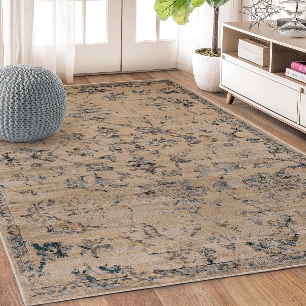 imageSUPERIOR Indoor Area Rug or Runner Elegant Floral Patchwork Floor Decor Soft Rugs Accessories for Living Room Bedroom Office DiningKitchen Hardwood Floors Kennicot Collection 8ft x 10ft  RedTeal