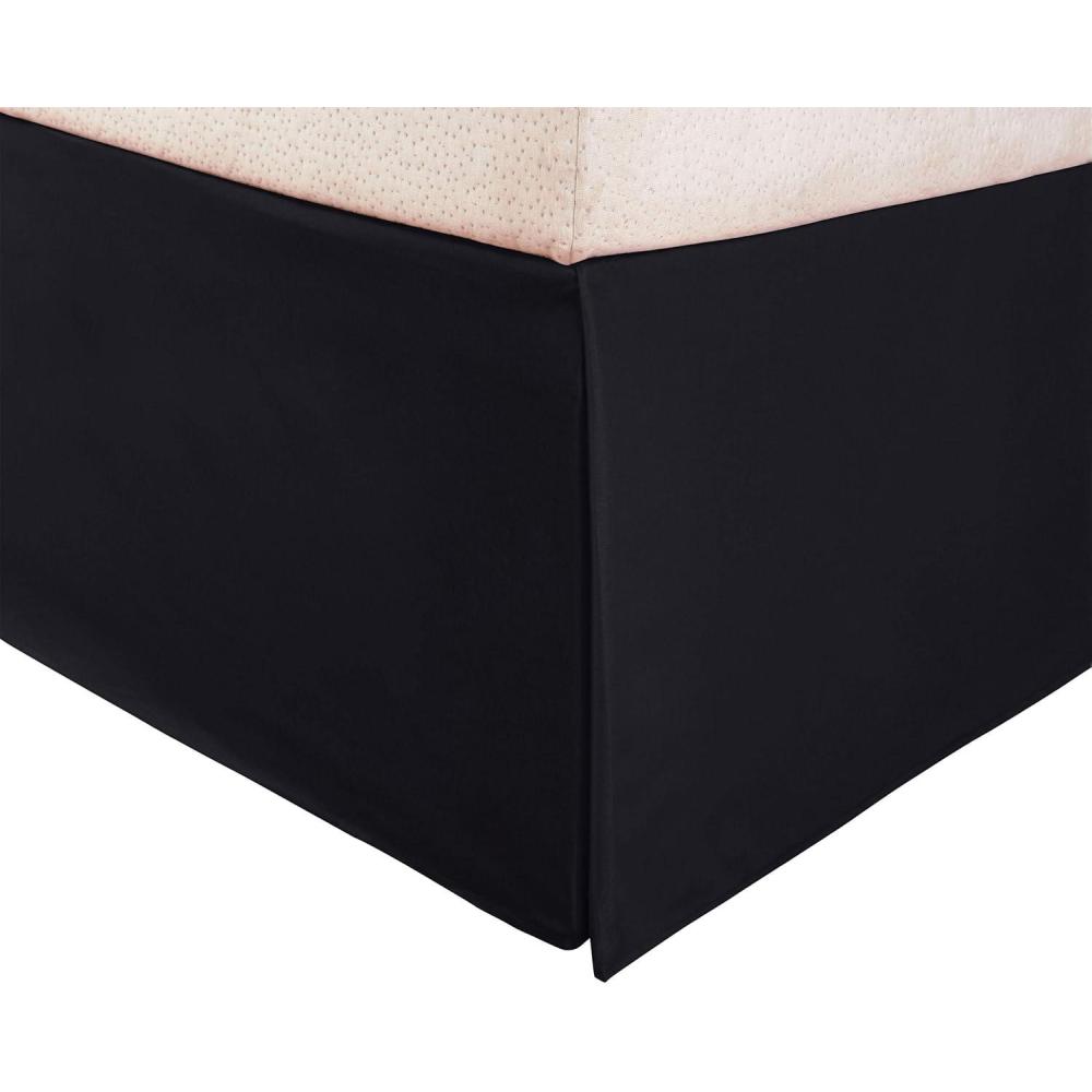imageSuperior 100 Brushed Microfiber Pleated Bed Skirt Queen ChromeBlack