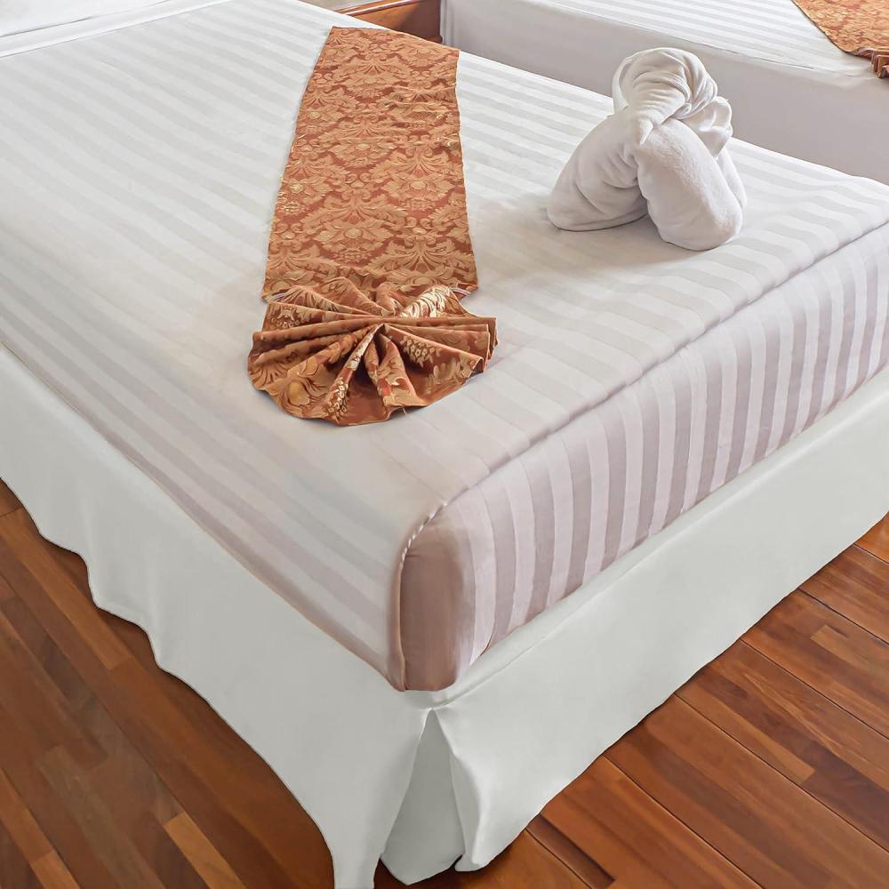 imageSuperior 100 Brushed Microfiber Pleated Bed Skirt Queen ChromeChrome