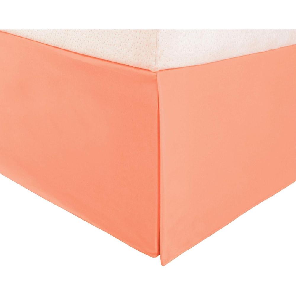 imageSuperior 100 Brushed Microfiber Pleated Bed Skirt Queen ChromeCoral