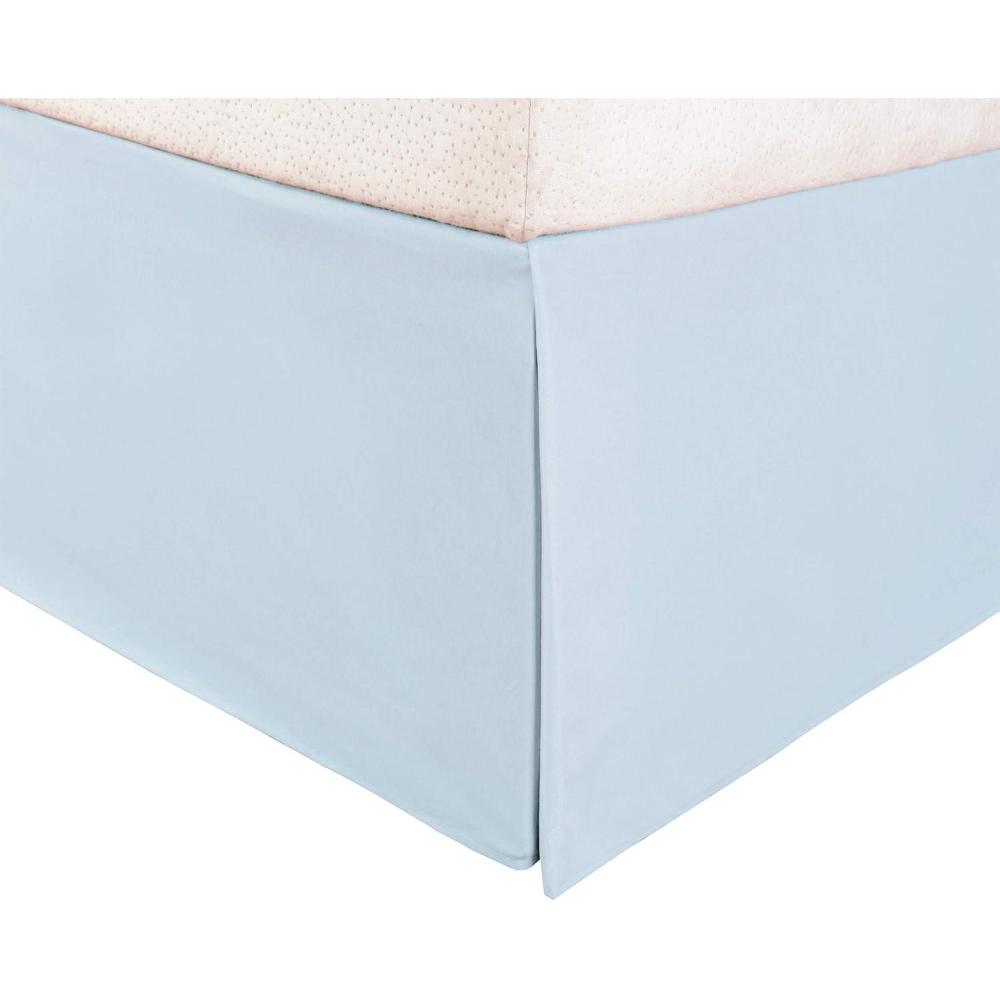 imageSuperior 100 Brushed Microfiber Pleated Bed Skirt Queen ChromeLight Blue