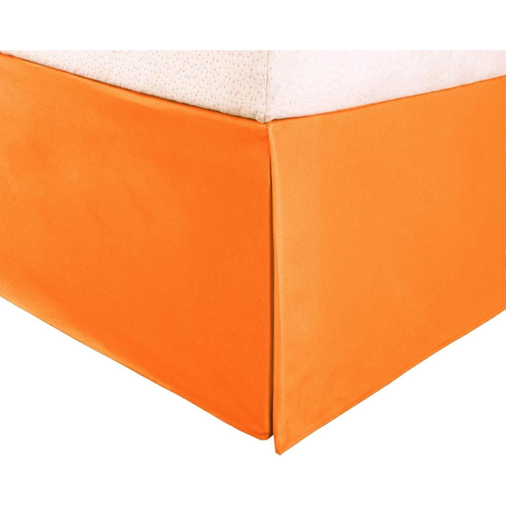 imageSuperior 100 Brushed Microfiber Pleated Bed Skirt Queen ChromeOrange