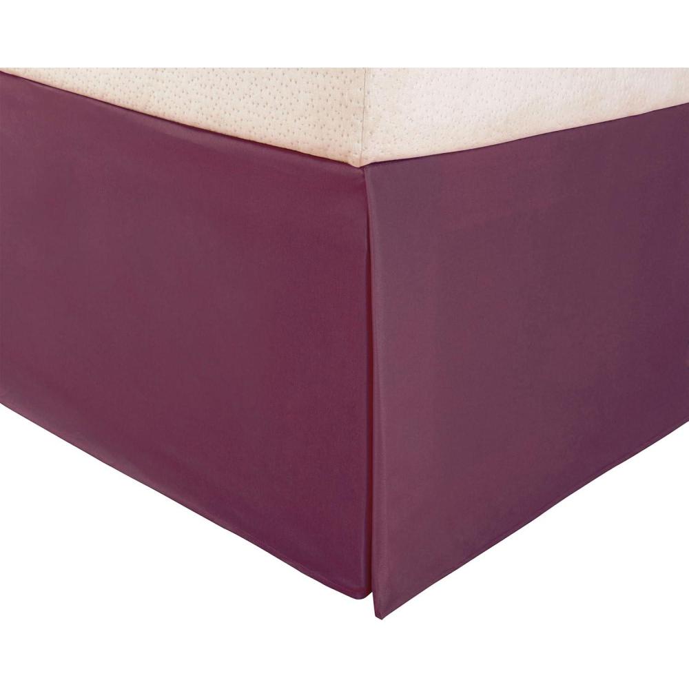 imageSuperior 100 Brushed Microfiber Pleated Bed Skirt Queen ChromePlum