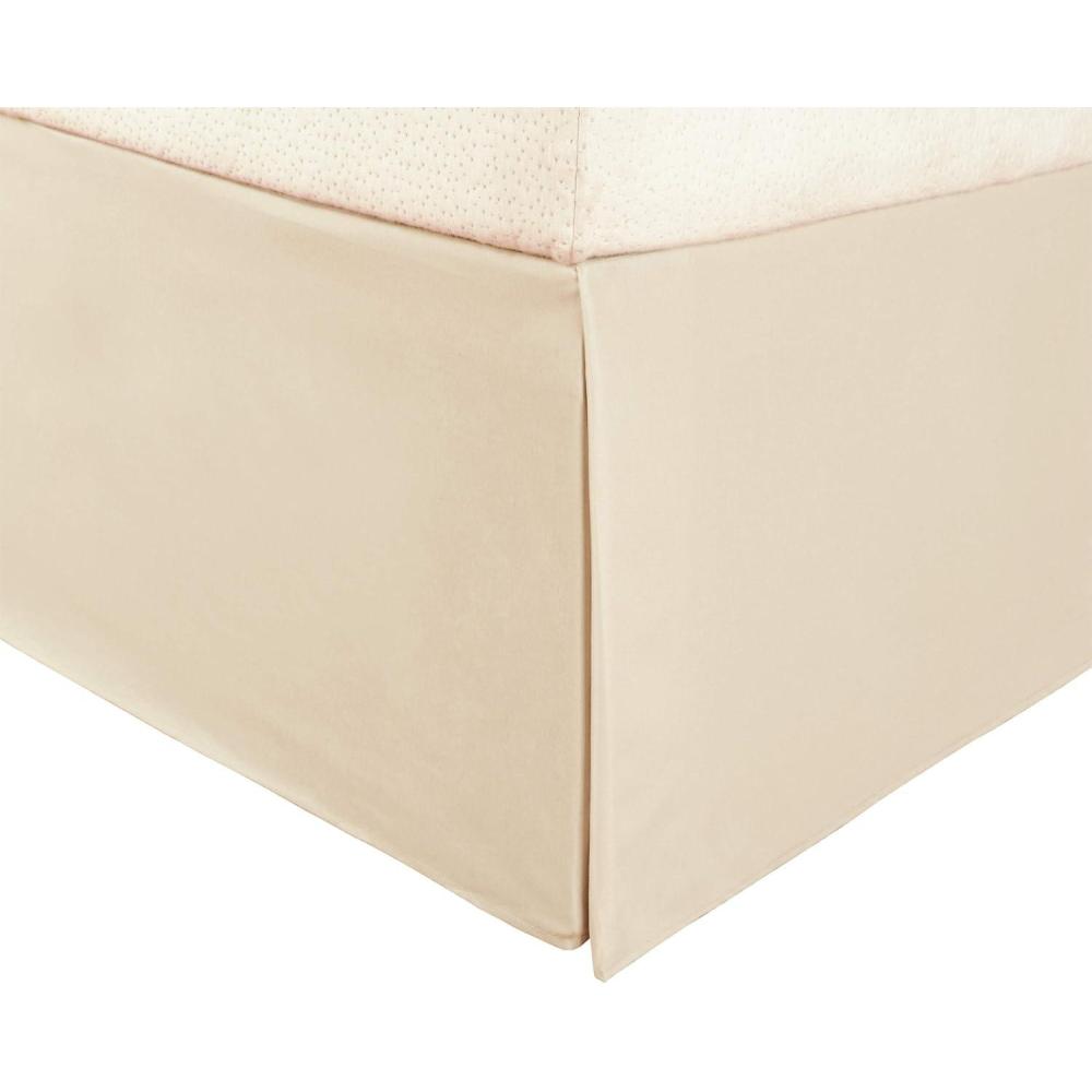 imageSuperior 100 Brushed Microfiber Pleated Bed Skirt Queen ChromeTan